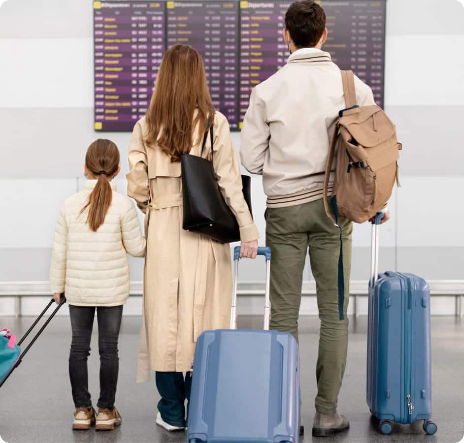 tui familie am flughafen