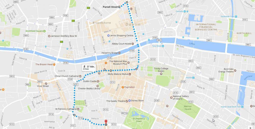 st paddys day parade map dublin