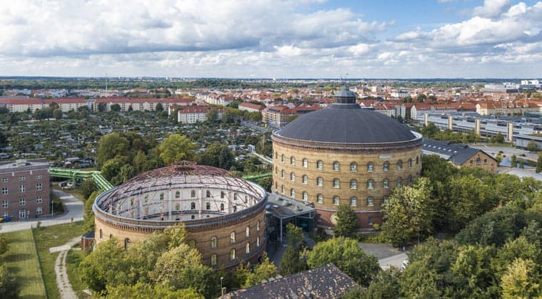 Luftbild des Leipziger Panometers