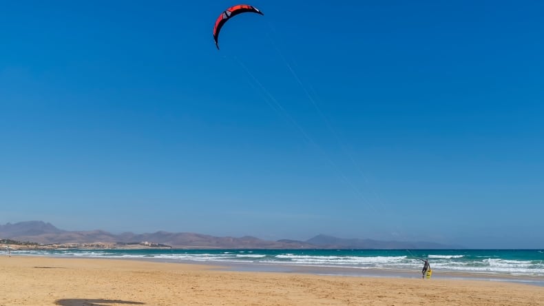 Blick auf die Playa de Sotavento, Fuerteventura