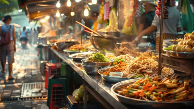 Blick die thailändische Küche, Street Food, Bangkok