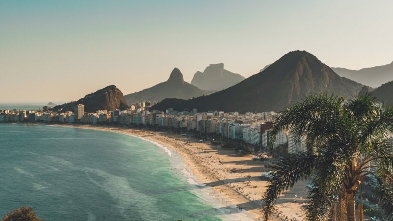Blick auf die Copacabana in Rio de Janeiro in Brasilien