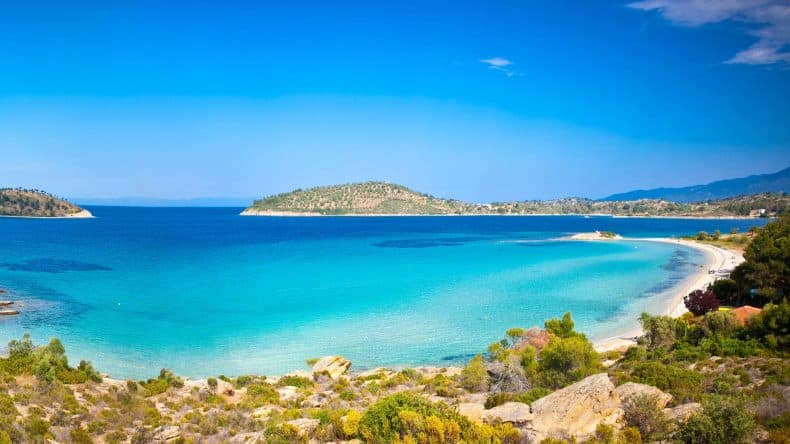 Lagonisi Beach in Chalkidiki Griechenland