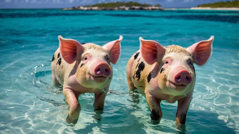 Bahamas Schweine