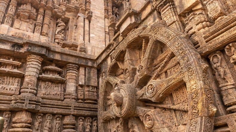 Blick auf den Sonnentempel von Kornak in Indien.