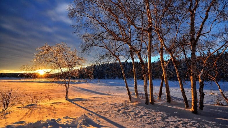 Eisbaden Sonnenuntergang