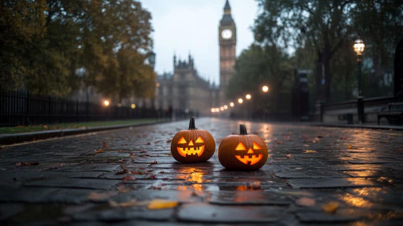 Halloween Kürbis auf der Straße in London