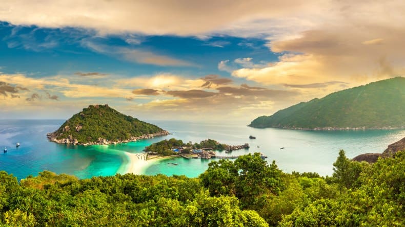 Blick auf die Insel Koh Nang Yuan, Thailand