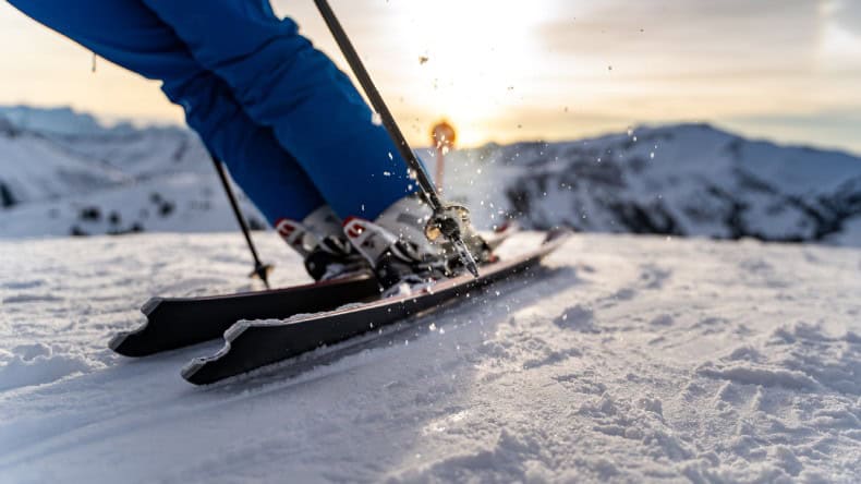 Ski fahren, Schneelandschaft